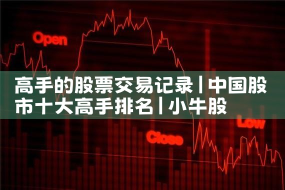 高手的股票交易记录|小牛股